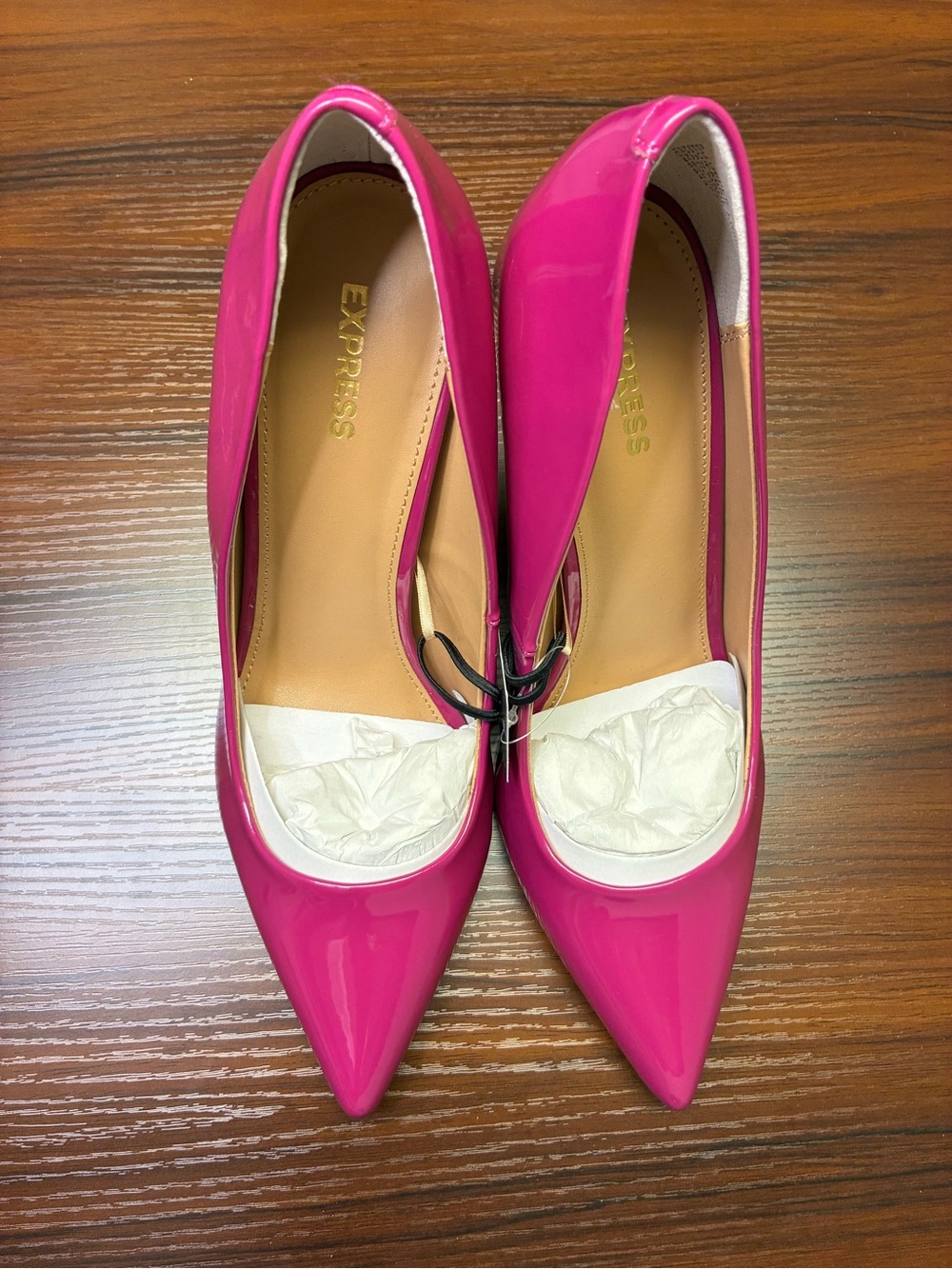 Express Hot Pink Patent Pointed-Toe Pumps